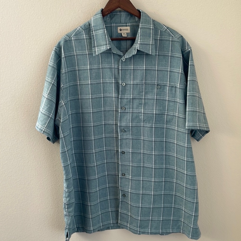 Haggar Clothing Mens 2XLT Casual Dress Shirt Short Sleeve